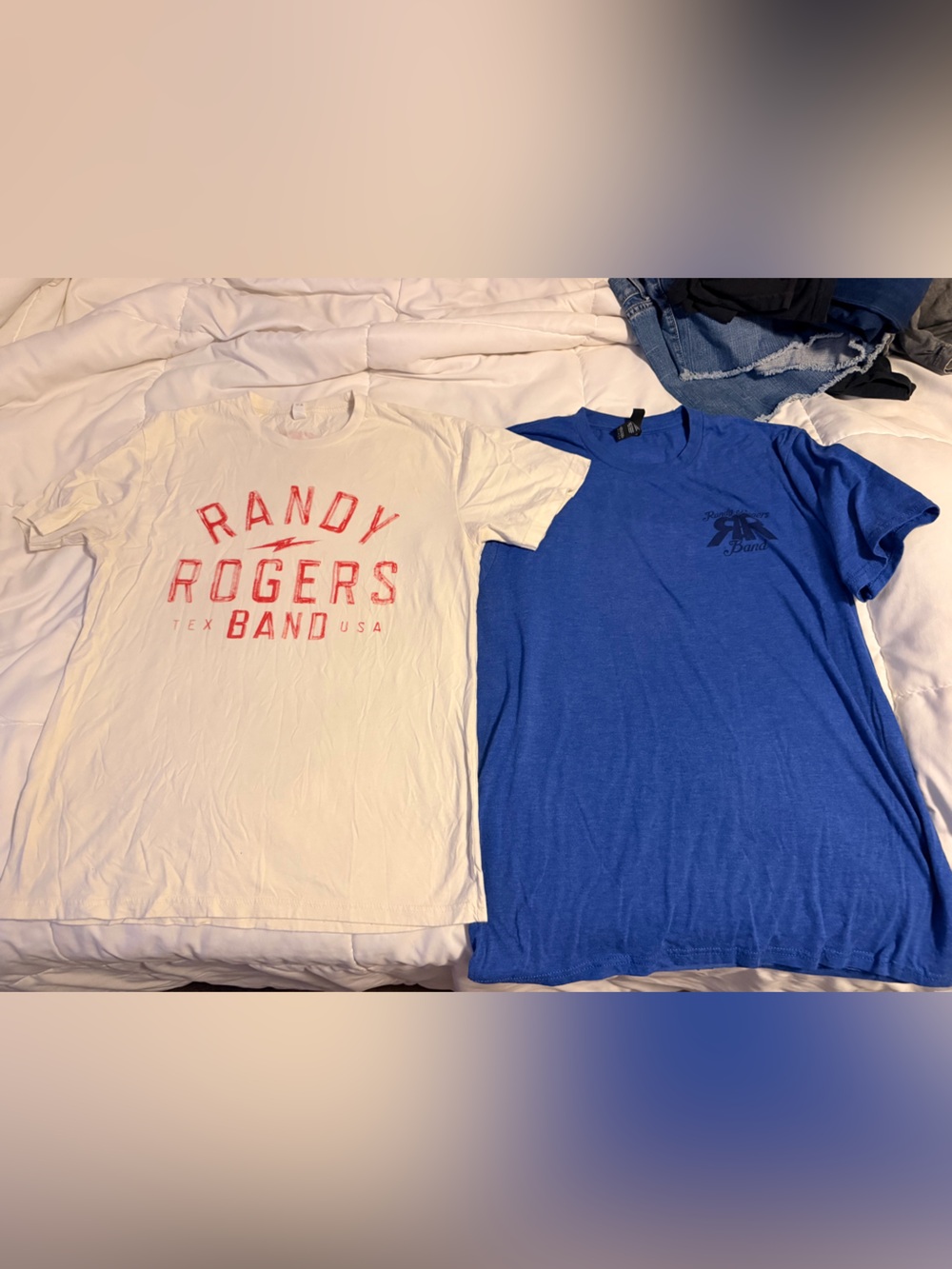 Randy Rogers Band t-shirt bundle White & bright blue Graphic Tee unisex Shirt M